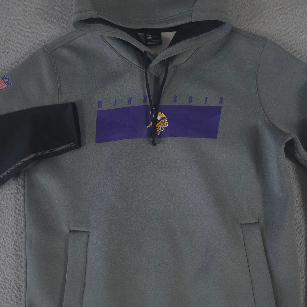 Nike Hoodie Mens Large Minnesota Vikings On Field Apparel Colorblock Graphic NFL